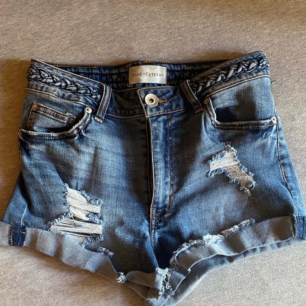 High waisted denim shorts